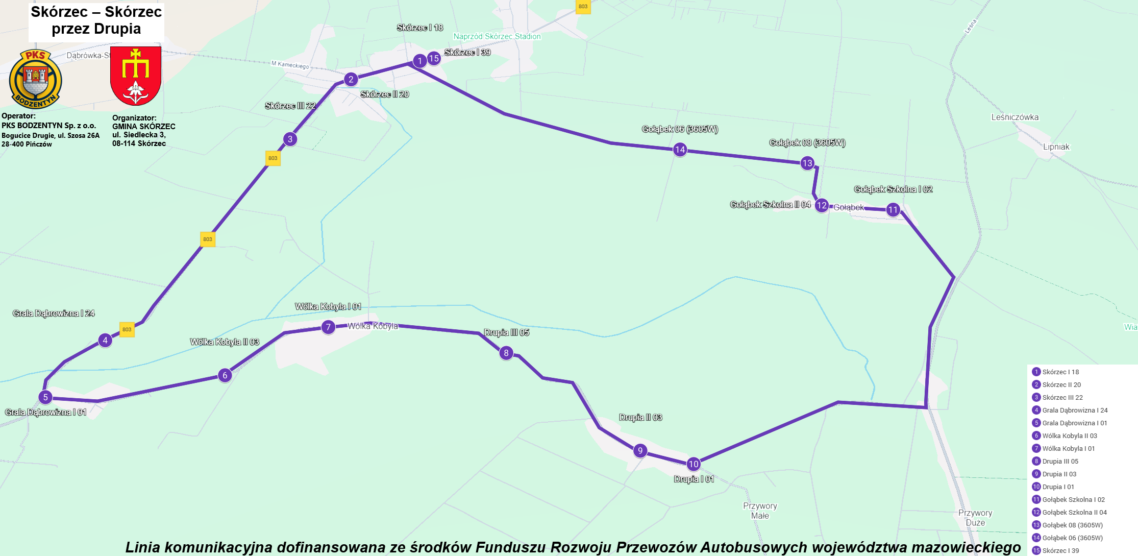 5.linia Skórzec - Skórzec przez Drupia