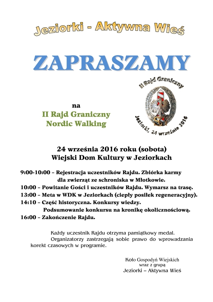 II Rajd Graniczny w Jeziorkach