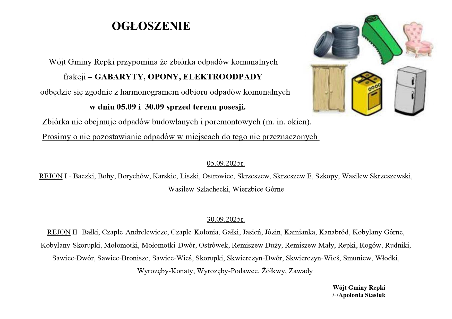 Zbiórka odpadów wielkogabarytowych