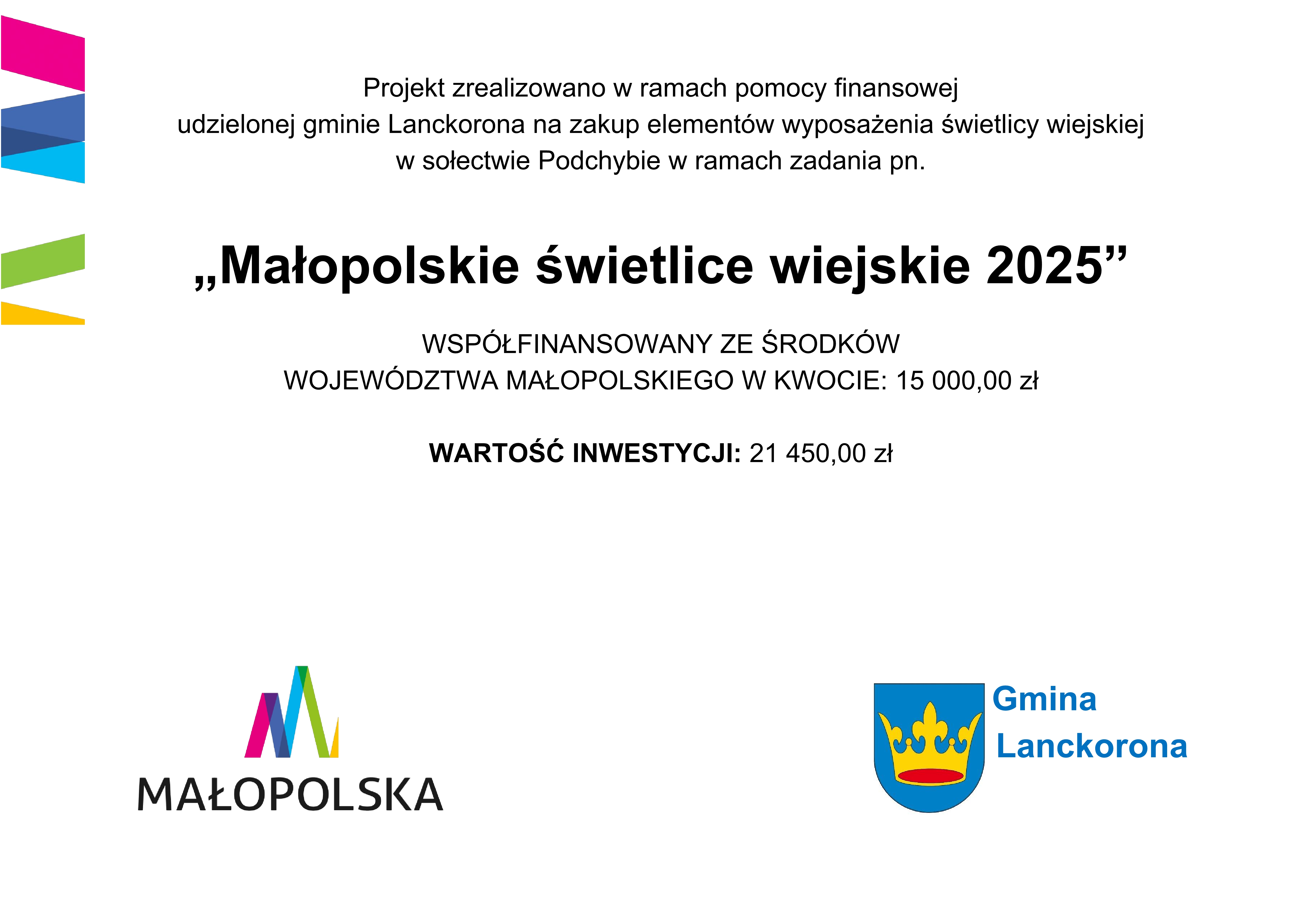 „Małopolskie świetlice wiejskie 2025”