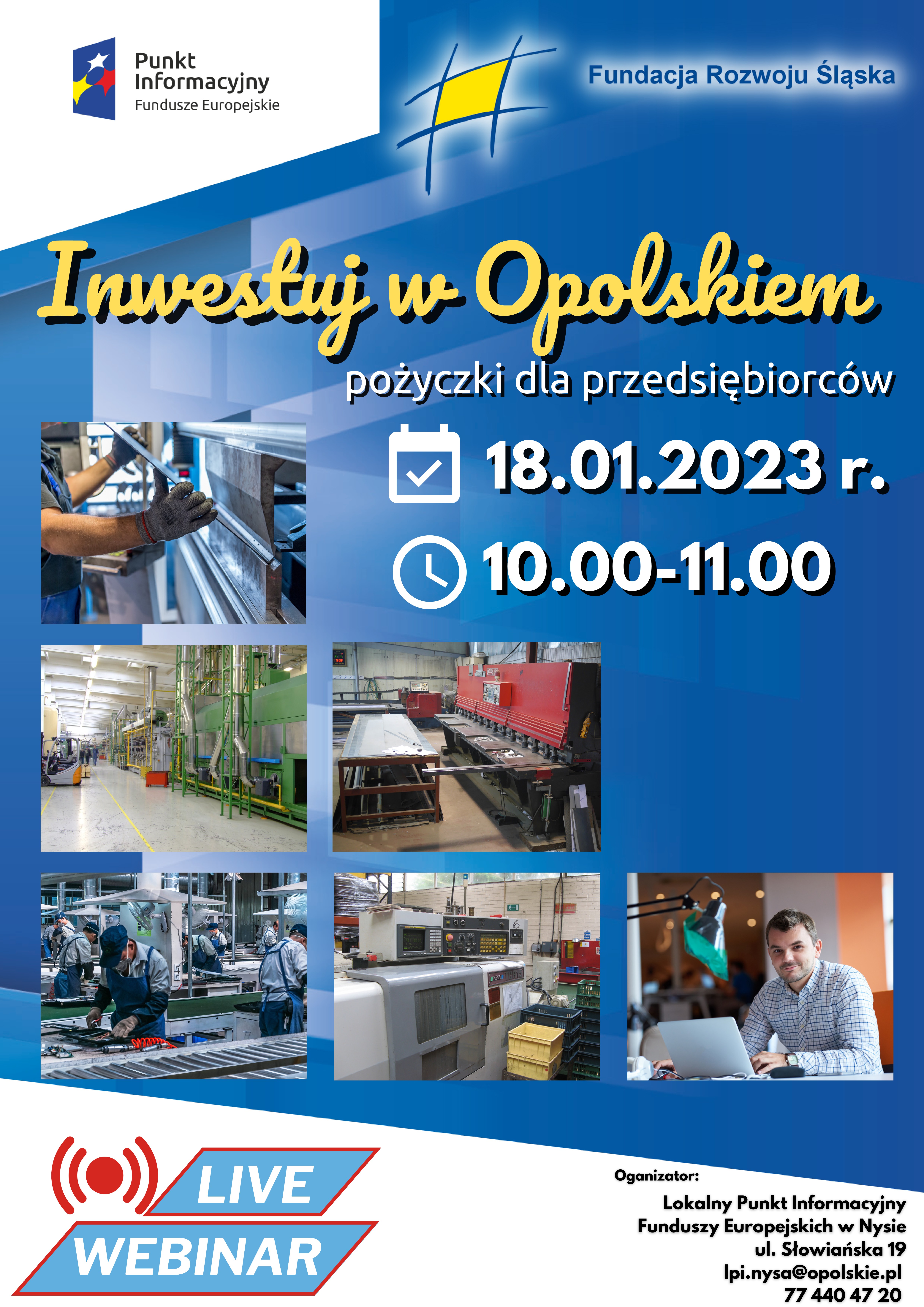 Webinarium Inwestuj w Opolskiem - pożyczki dla przedsiębiorców