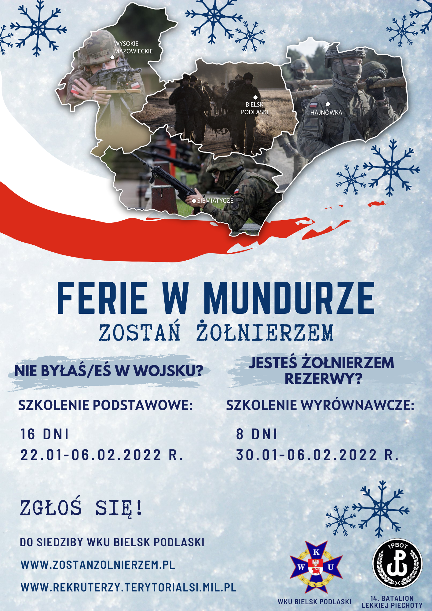 Plakat Ferie w mundurze - zostań żołnierzem
