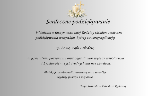 Słowa wdzięczności 