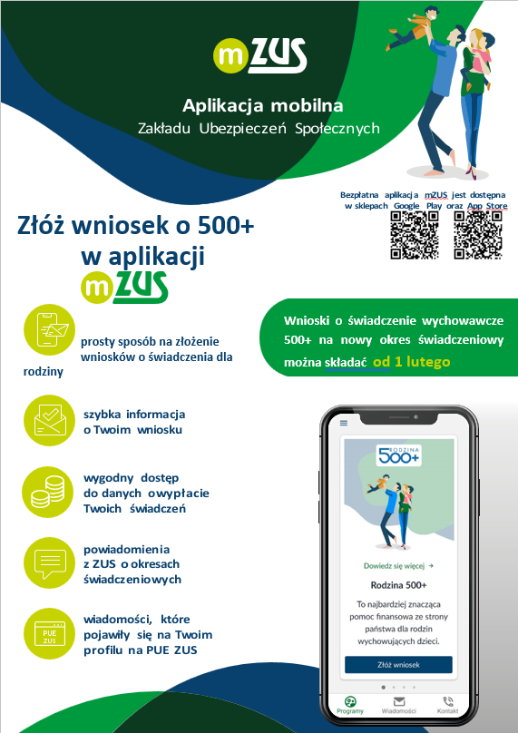 aplikacja - mZUS ulotka