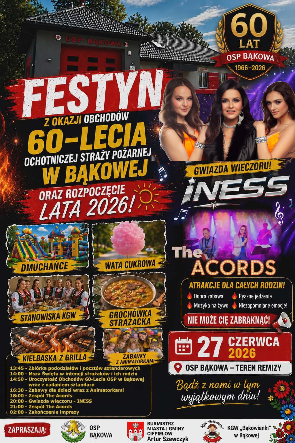 Festyn z okazji obchodów 60-lecia OSP Bąkowa oraz rozpoczęcia lata 2026 