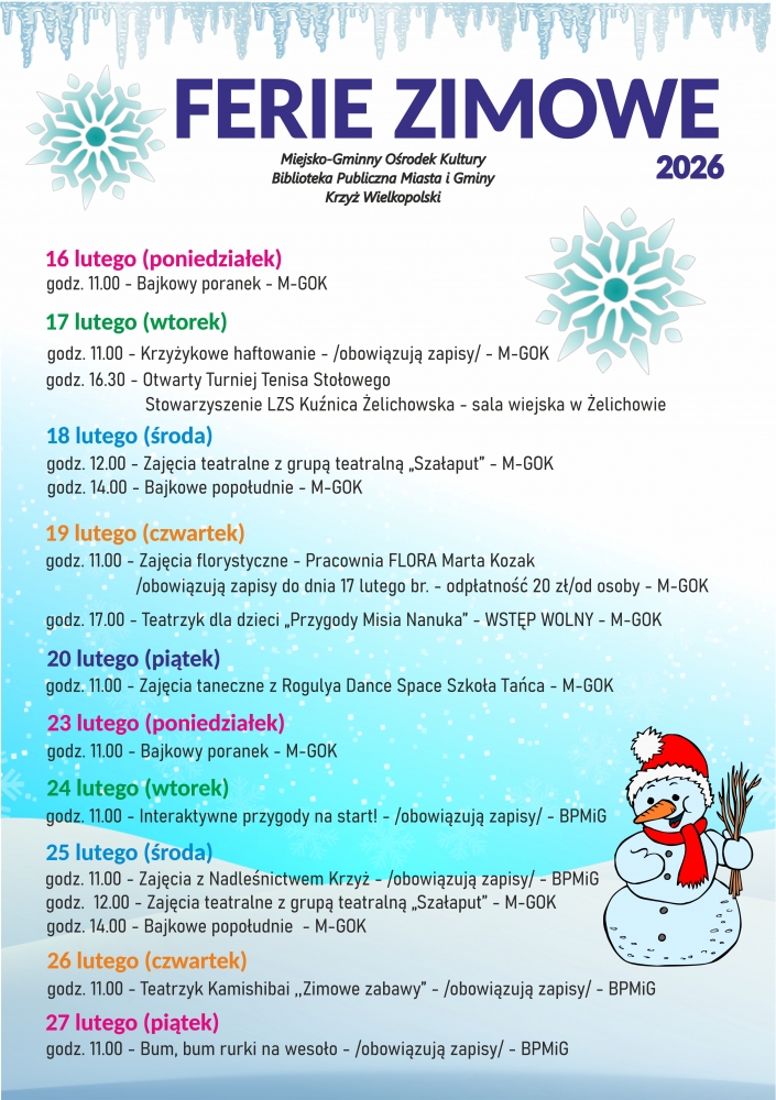 Ferie Zimowe 2026