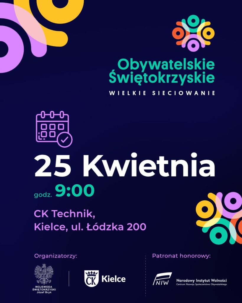 Zaproszenie na Obywatelskie Świętokrzyskie. Wielkie sieciowanie w Kielcach