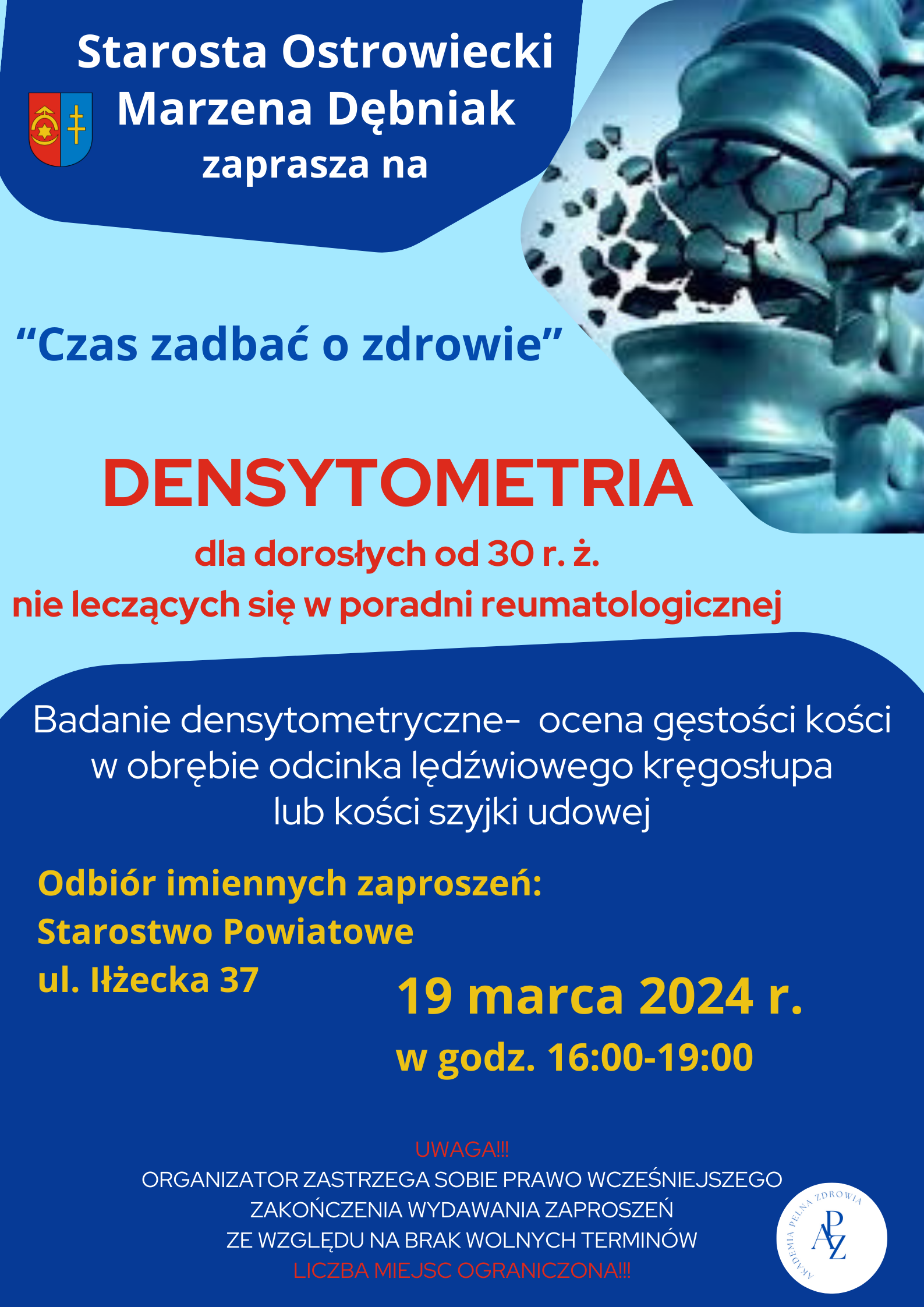 Zapraszamy na badania densytometryczne