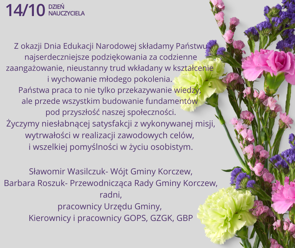 Życzenia dla nauczycieli z okazji ich święta. 