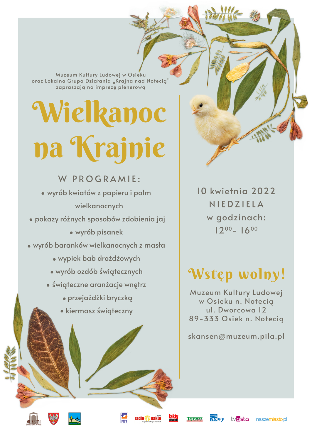 plakat Wielkanoc na Krajnie - zaproszenie na imprezę plenerową
