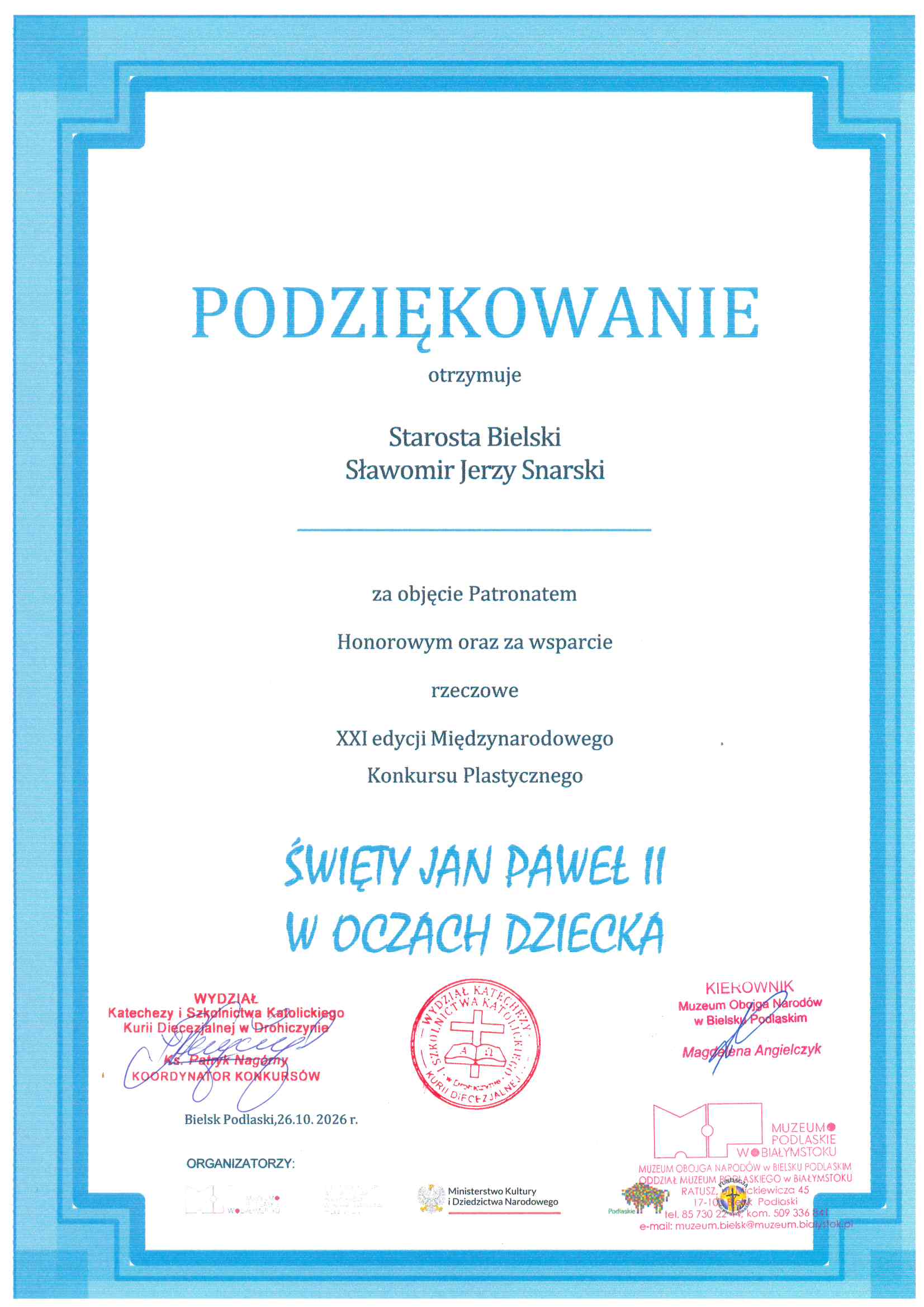 podziękowanie