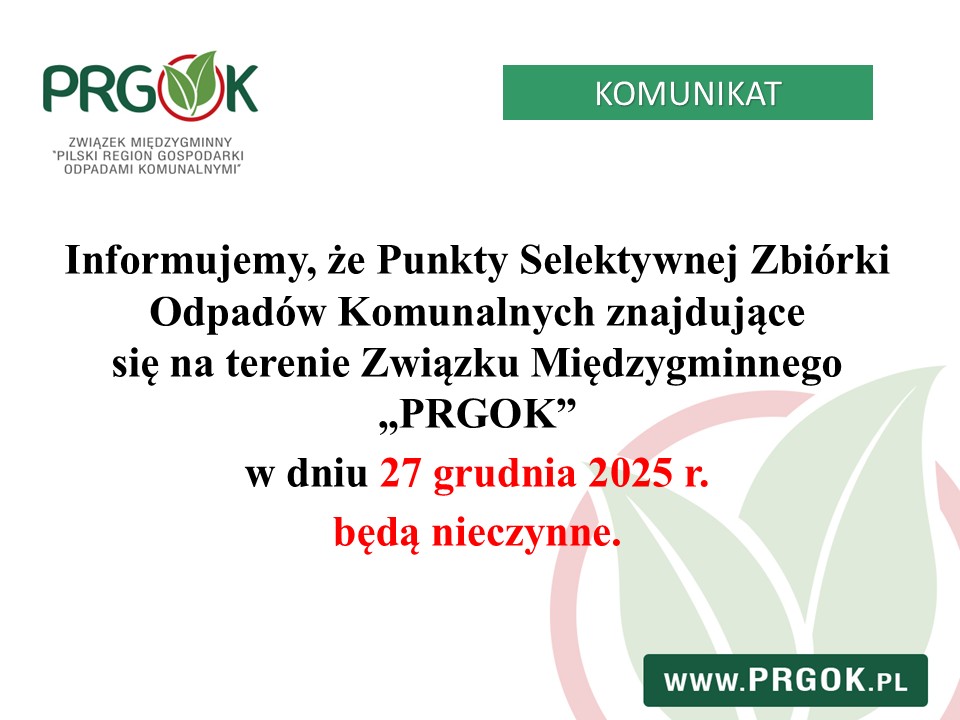 PSZOK nieczynny 27.12.2025