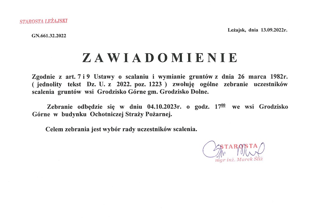 zawiadomienie