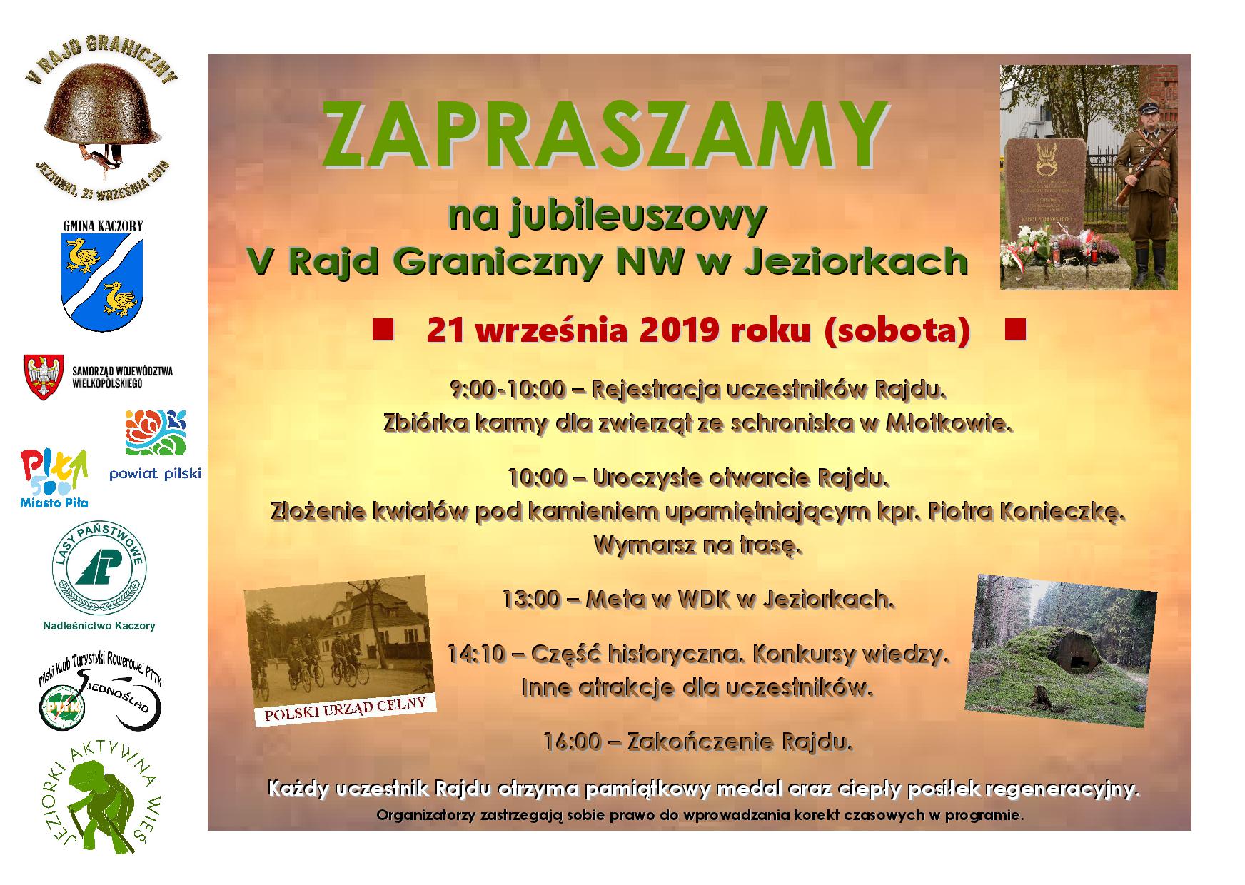 Plakat V Rajd Graniczny Nordic Walking w Jeziorkach