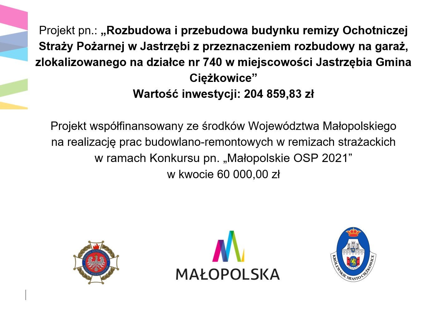 Tablica rozbudowa remizy jastrzebia
