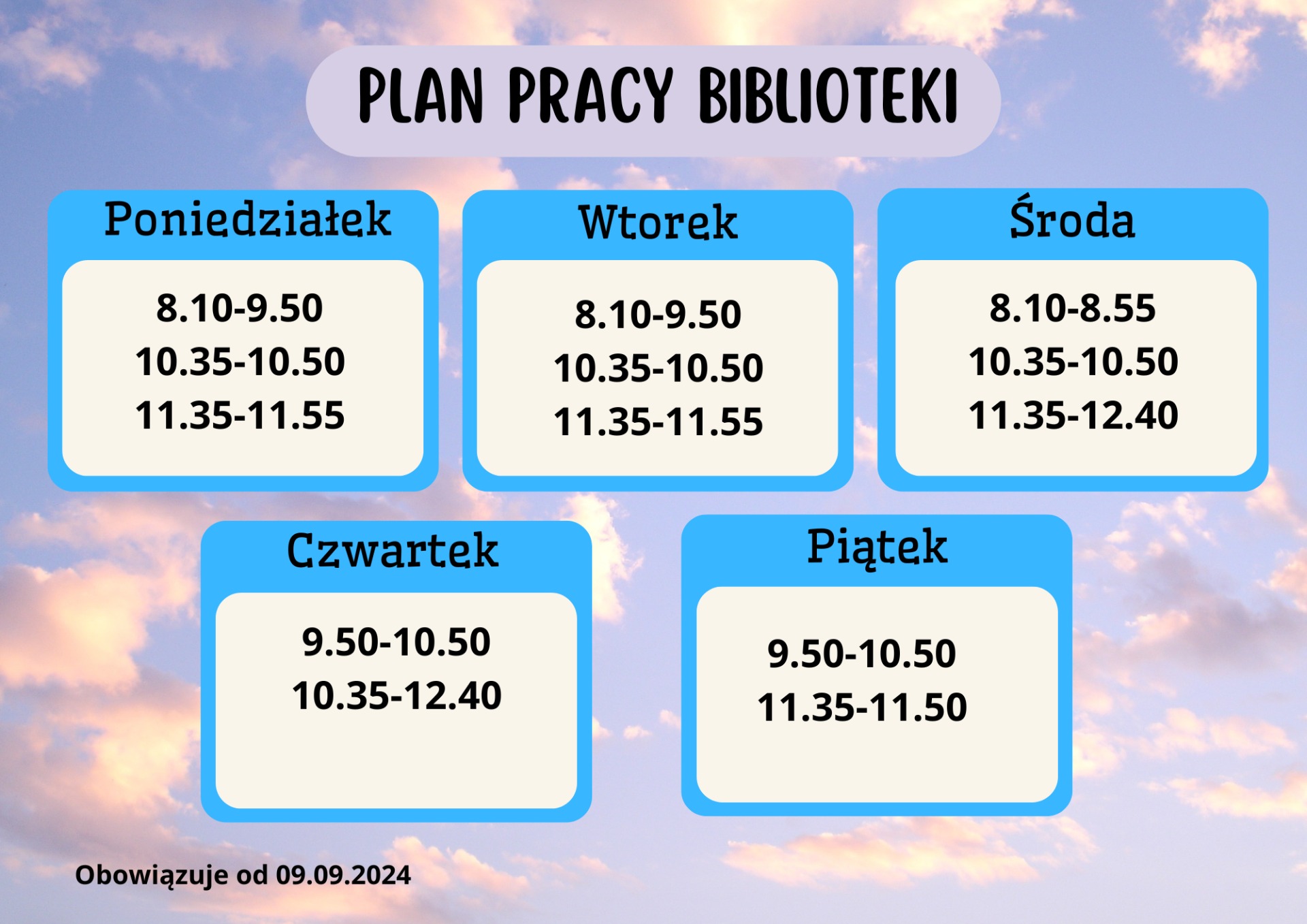 Plan pracy biblioteki