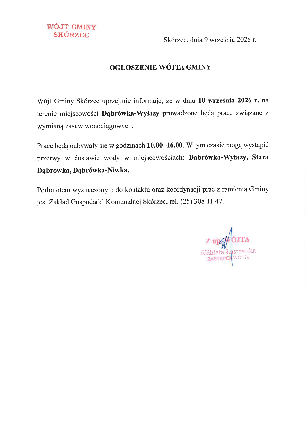 wymiana zasuw wyłazy
