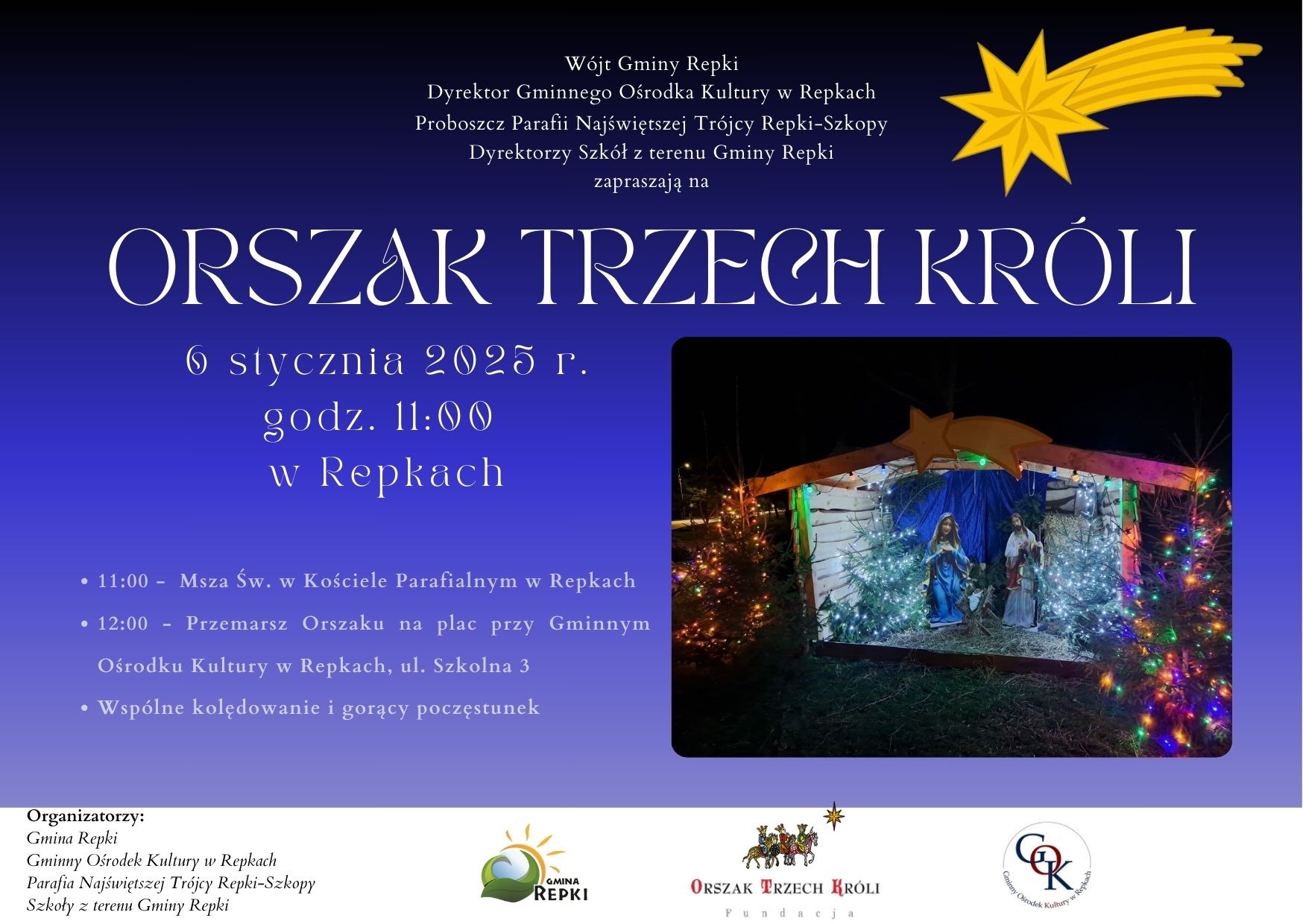 Zapraszamy na Orszak Trzech Króli w Repkach!