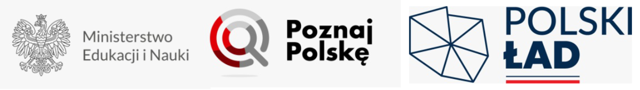 Logotypy: Ministerstwo Edukacji i Nauki, Poznaj Polskę, Polski Ład