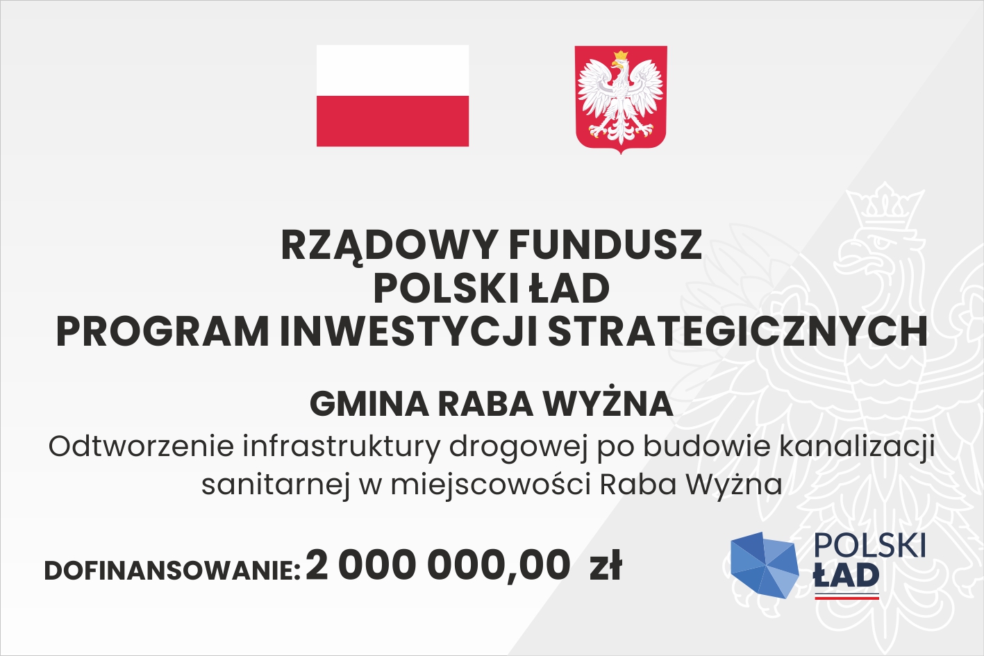 Odtworzenie infrastruktury drogowej po budowie kanalizacji sanitarnej w miejscowości Raba Wyżna