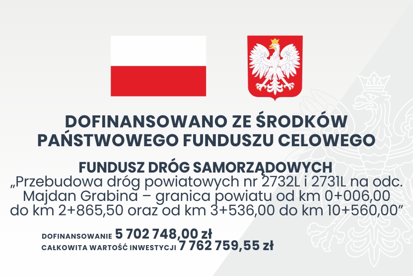 tablica fundusz dróg samorządowych majdan grabina