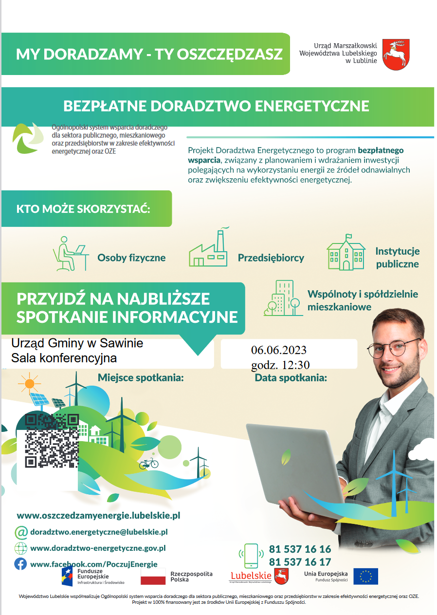 Plakat dot. spotkania w sprawie doradztwa energetycznego
