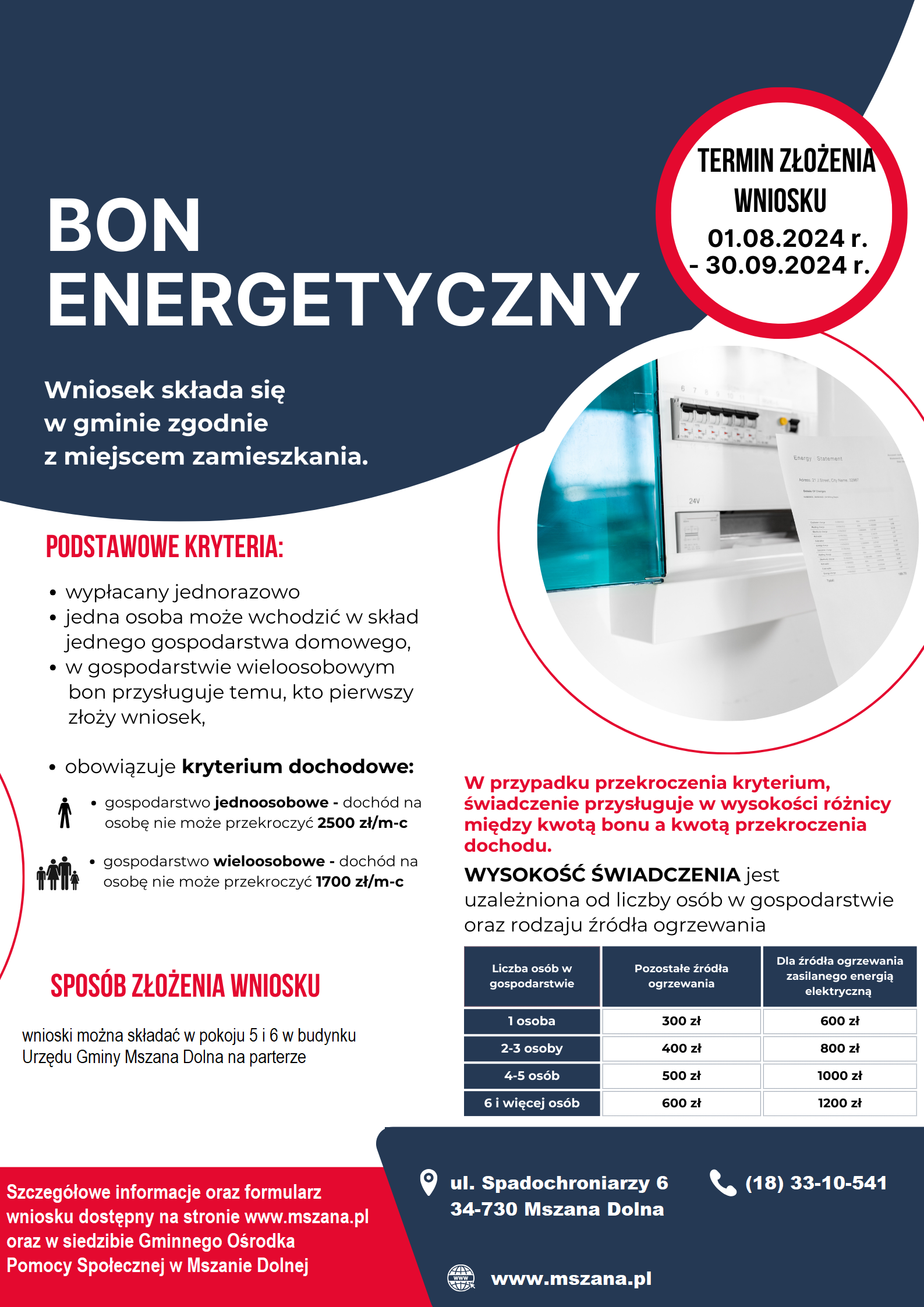 Infografika dotycząca bonu energentycznego.