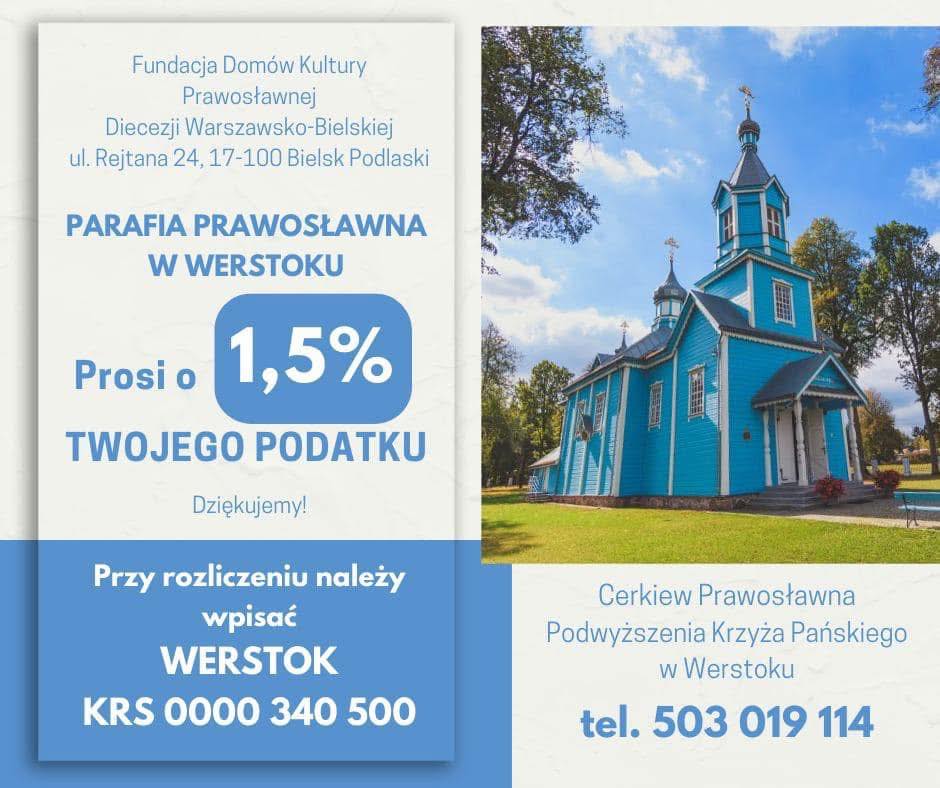 Obok zdjęcia parafii, umieszczono informację o KRS, zawartą w artykule