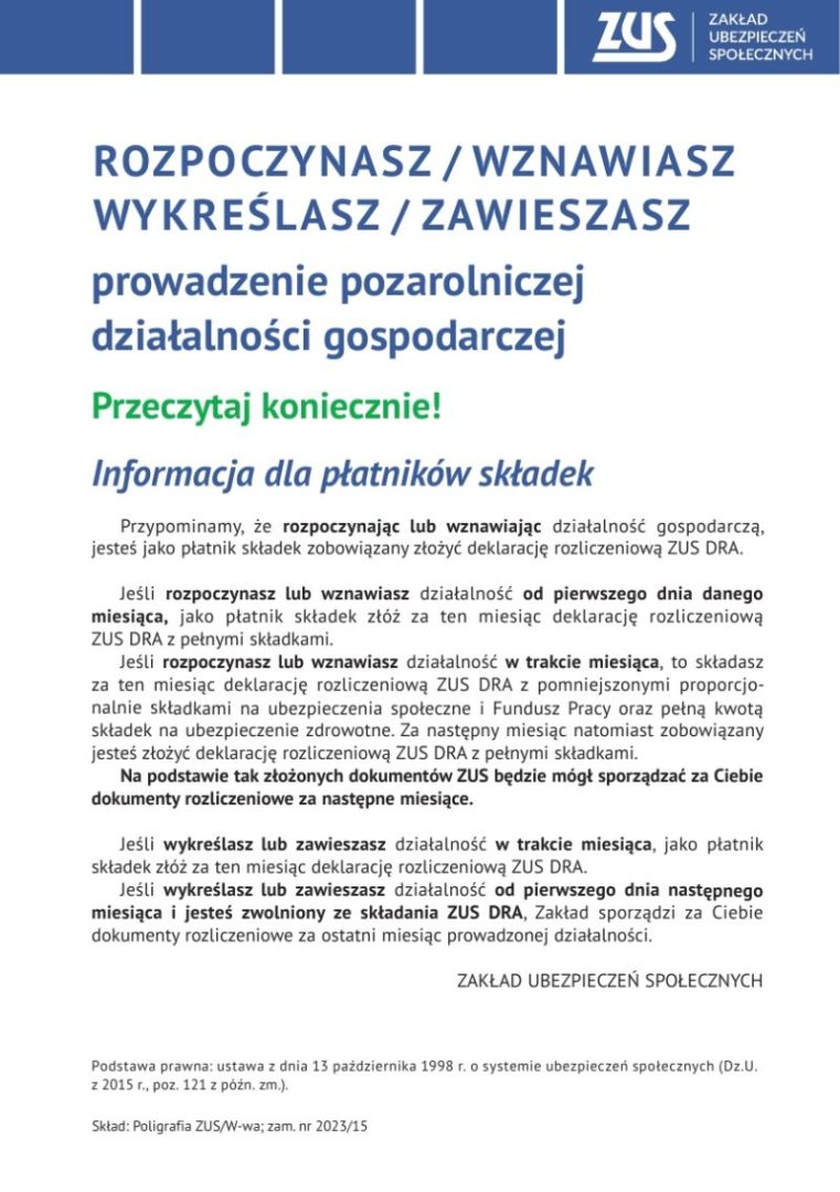 Prowadzenie pozarolniczej działalności gospodarczej