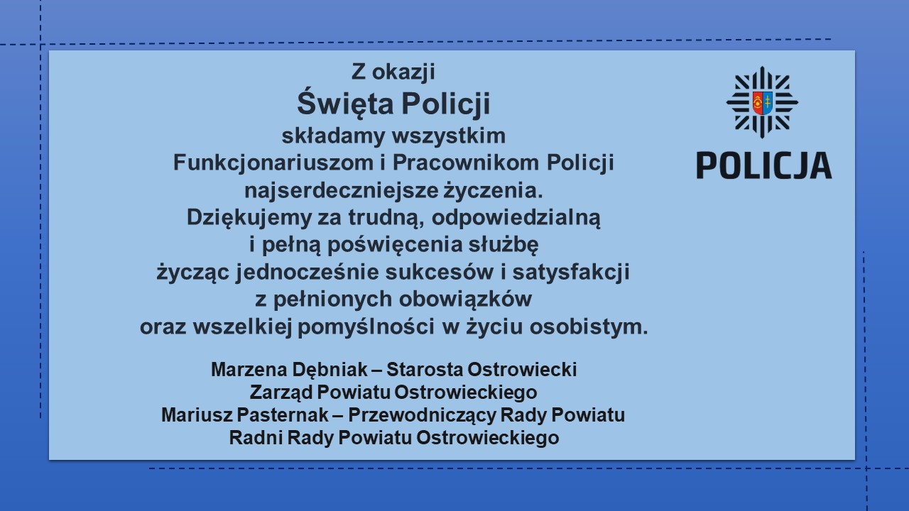 Życzenia z okazji Święta Policji