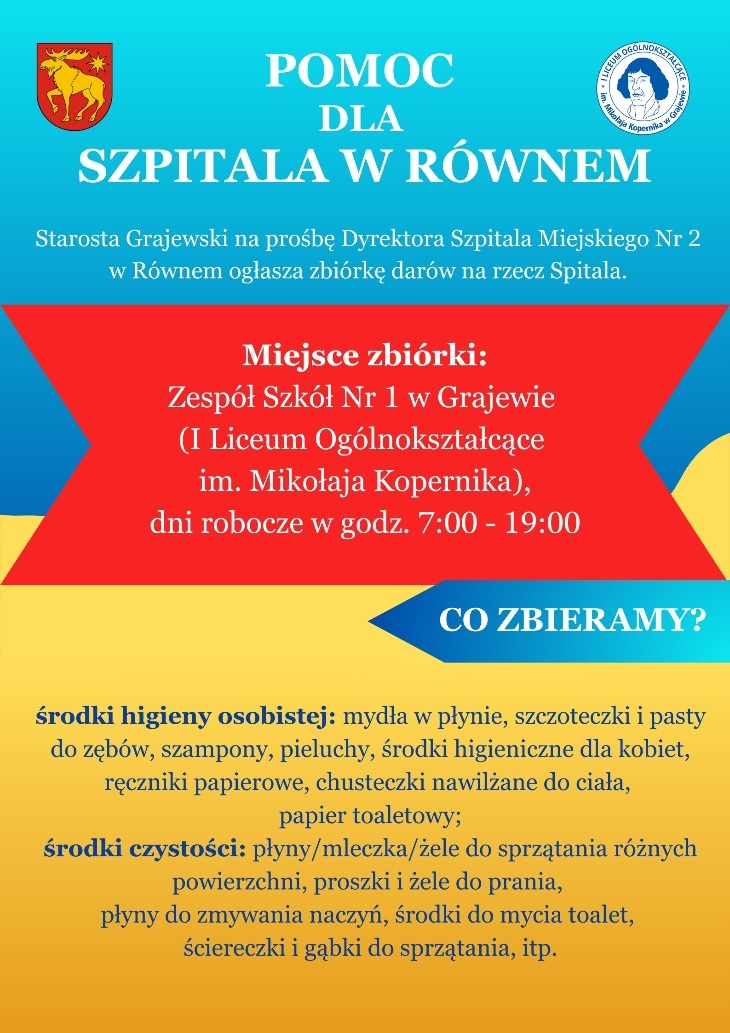 Plakat Pomoc Szpitalowi w Równem