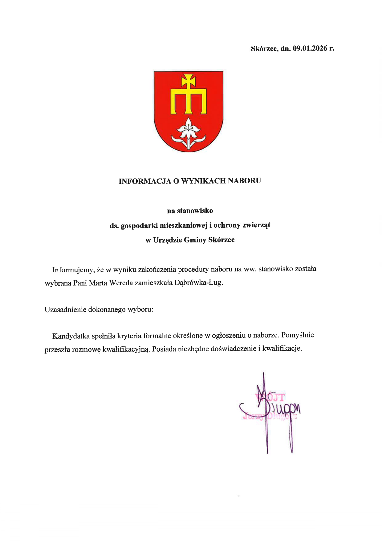 wyniki naboru ds. gospodarki mieszkaniowej