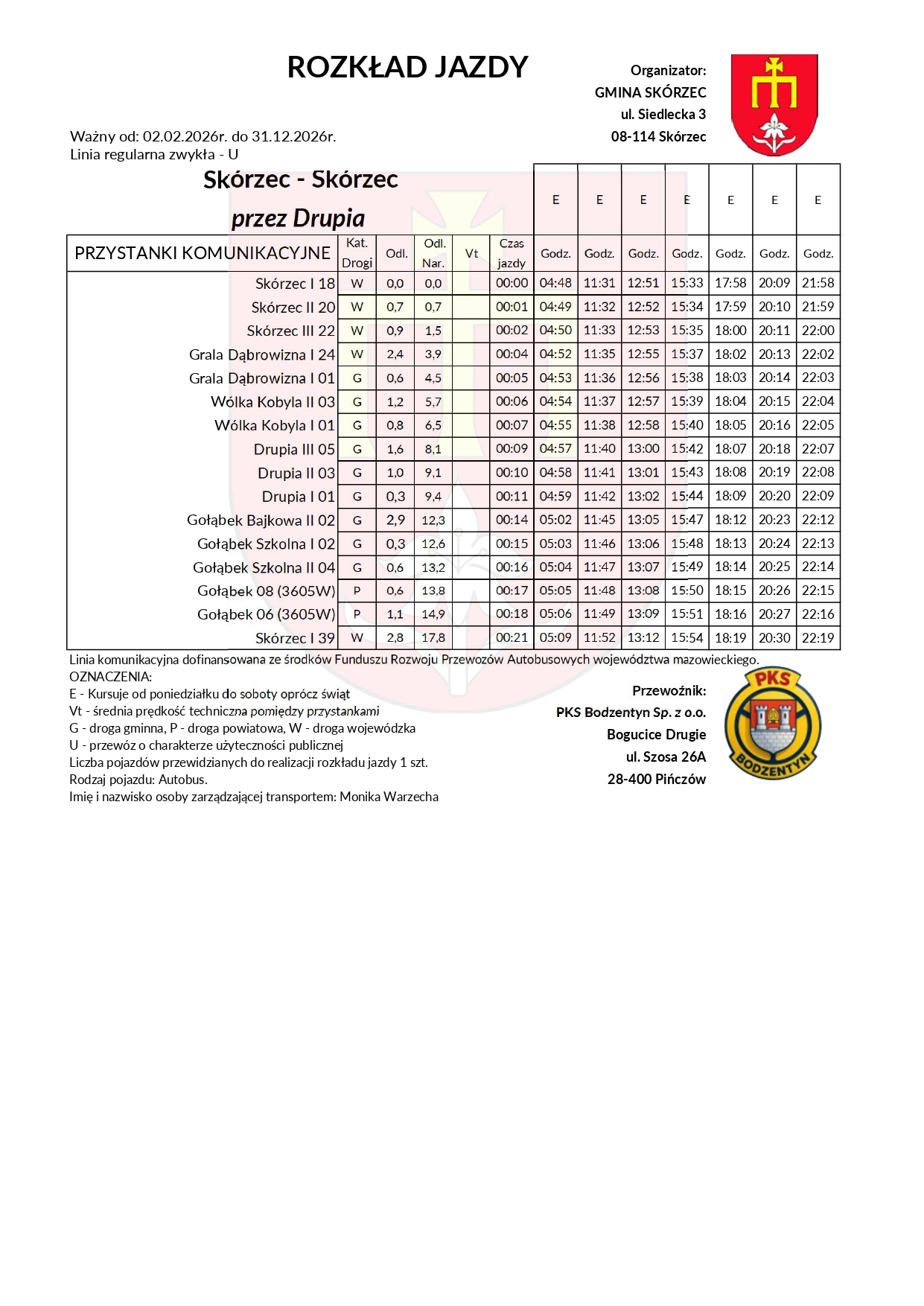 Skórzec - Skórzec przez Drupia
