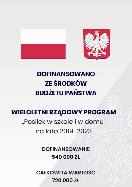 Plakat posiłek w szkole i w domu
