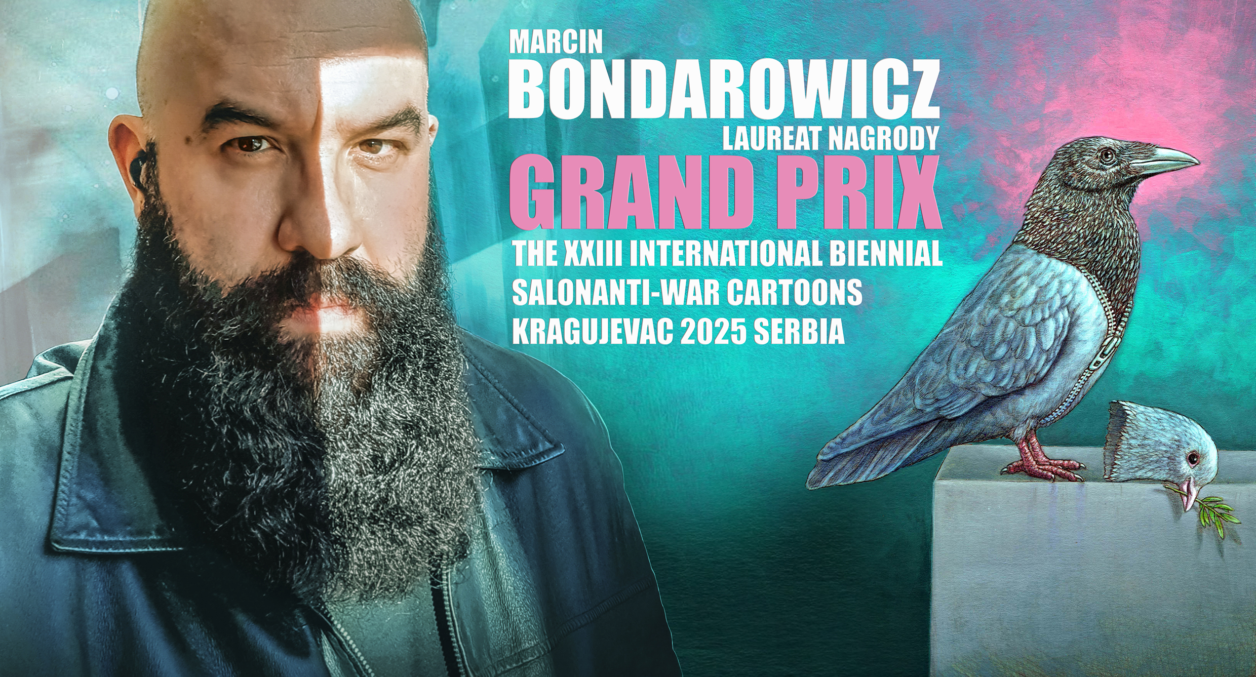 Marcin Bondarowicz laureatem nagrody Grand Prix Salonu Karykatury Antywojennej w Serbii