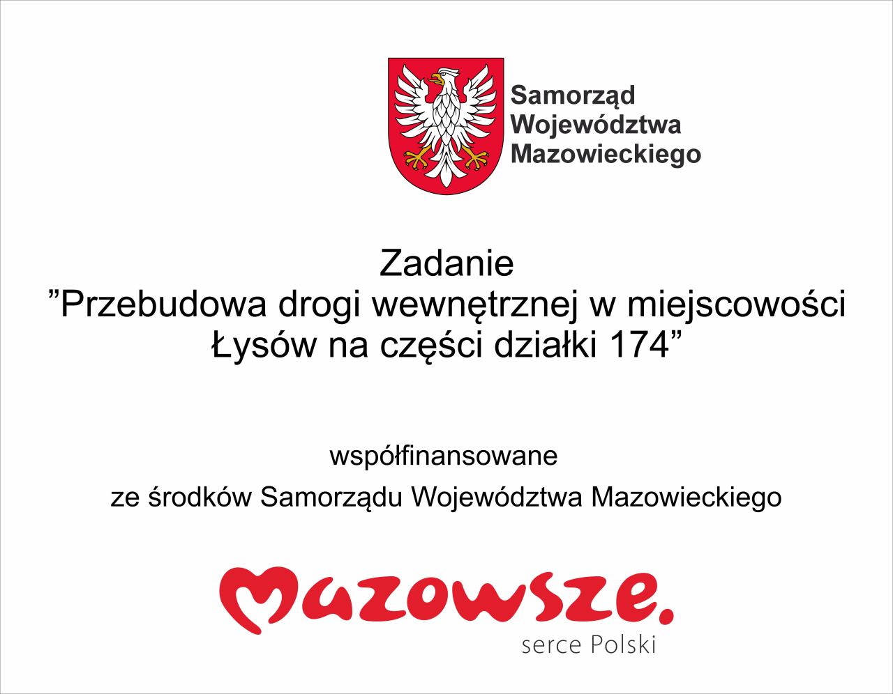 Przebudowa drogi w Łysowie naklejka