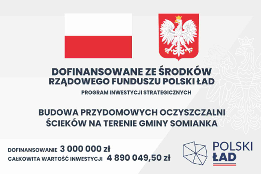 Budowa przydomowych oczyszczalni ścieków na terenie gminy Somianka