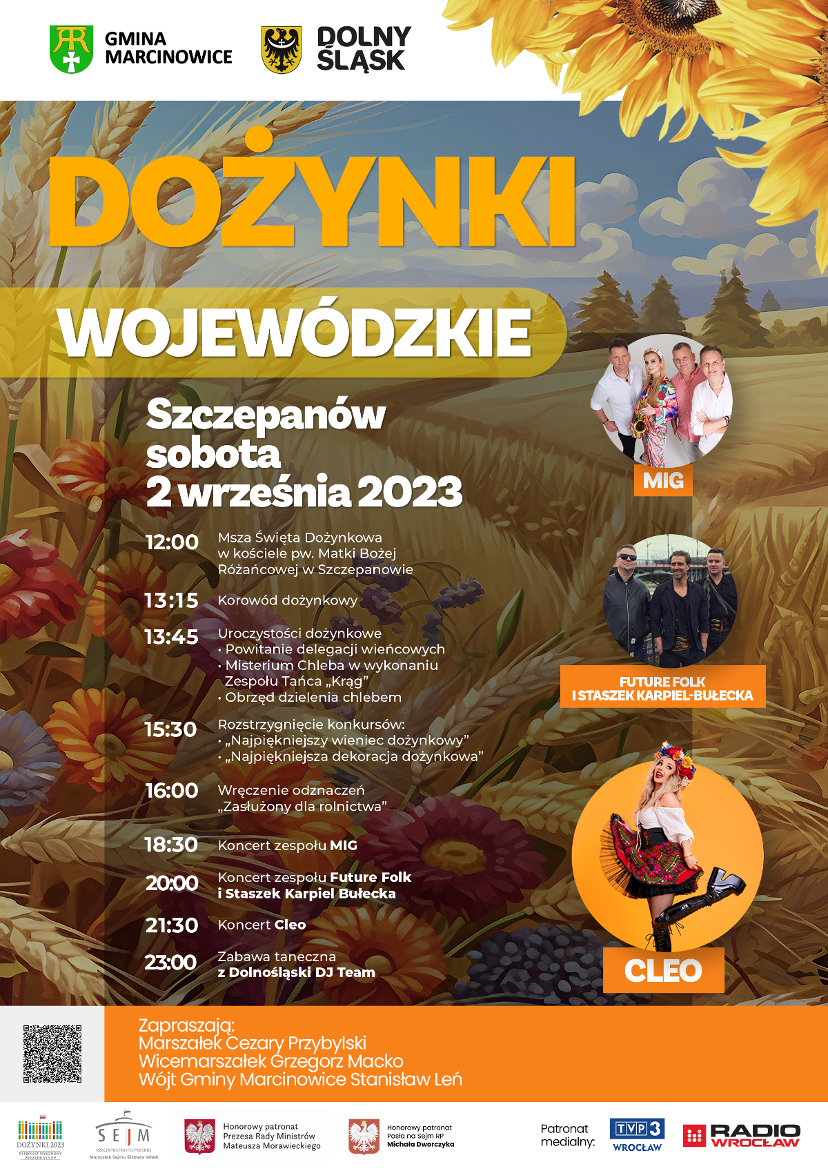Plakat przedstawiający program dożynek