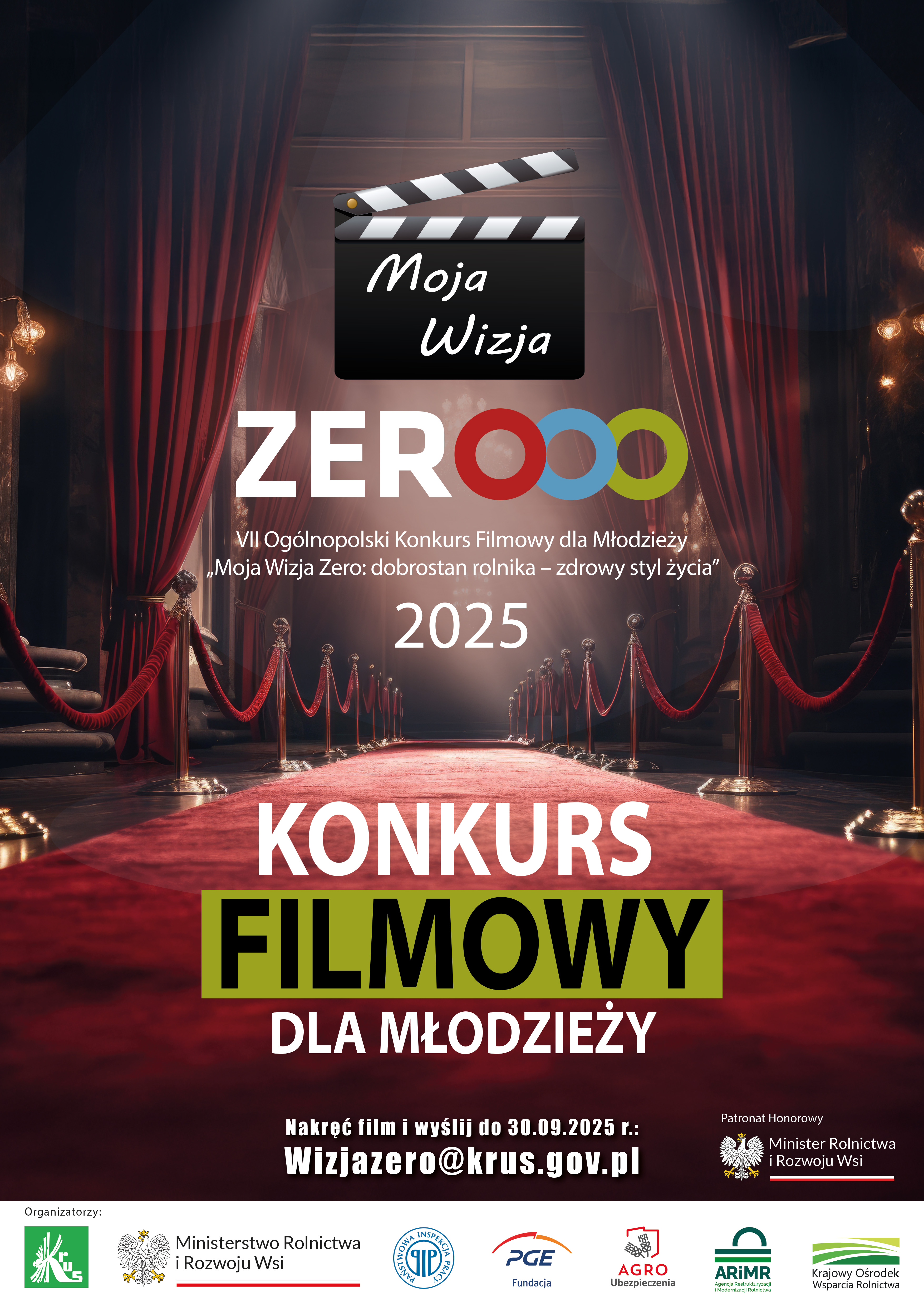 VII Ogólnopolskim Konkursie Filmowym „Moja Wizja Zero: dobrostan rolnika - zdrowy styl życia!"