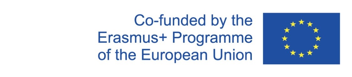 Co-funded by the Erasmus+ Programme of the European Union, po prawej flaga Unii