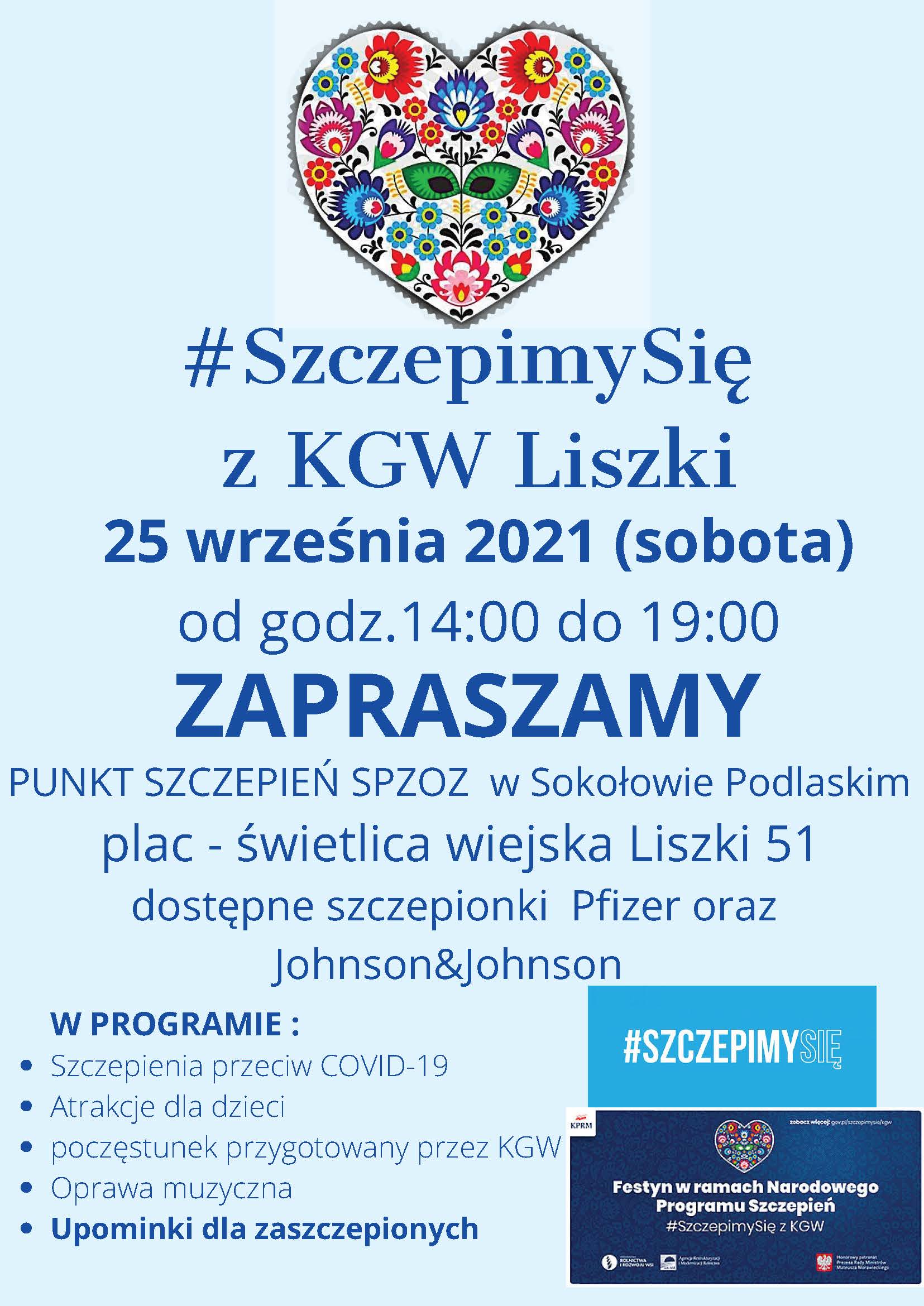 25 września szczepimy się z KGW Liszki