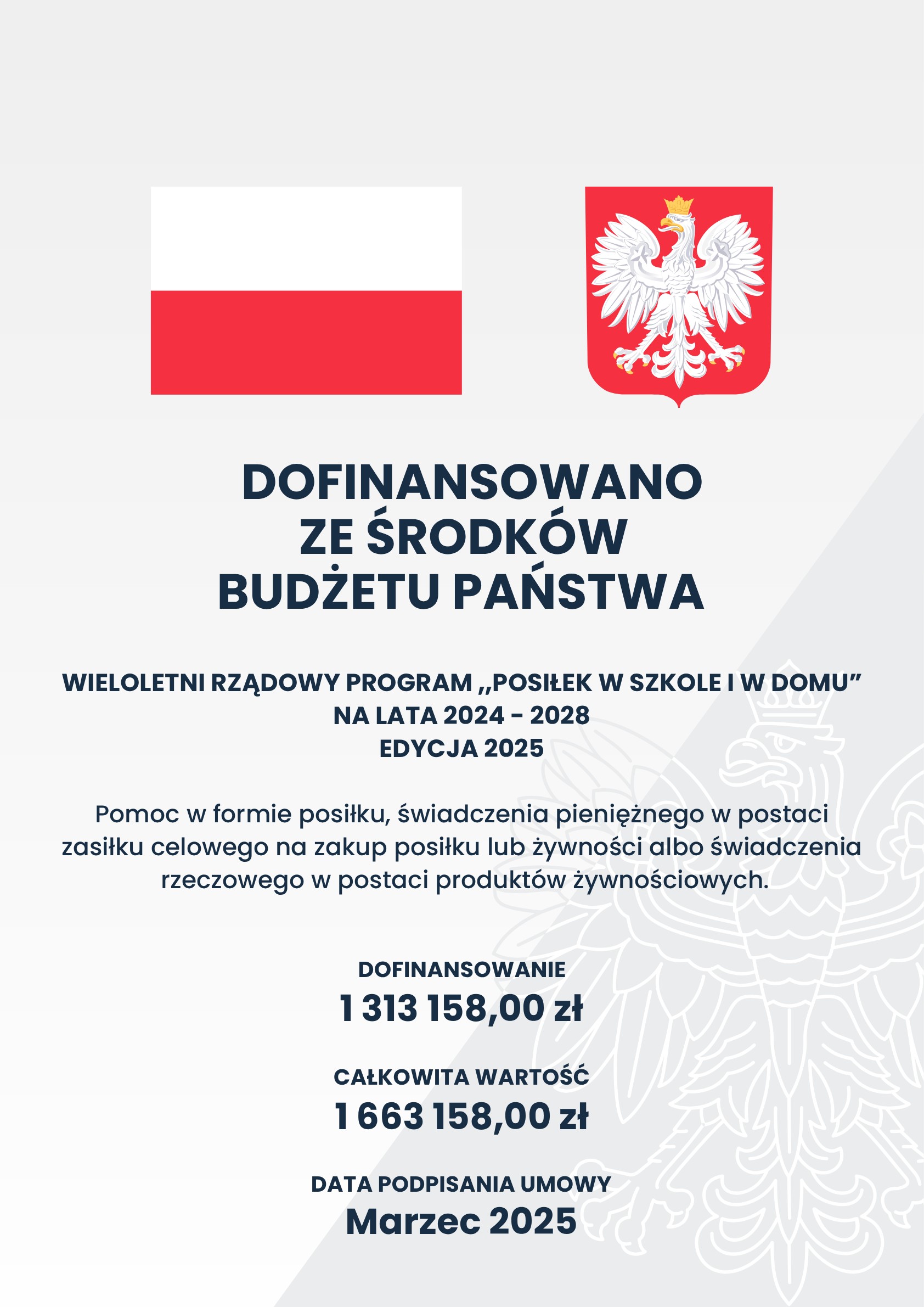 Plakat Posiłek w szkole i w domu 2025