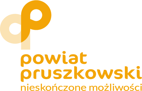 Logo Powiat Pruszkowski nieskończone możliwości żółte