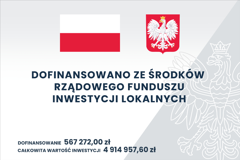 Plakat o dofinansowaniu rozbudowy budynku Gminy Przesmyki