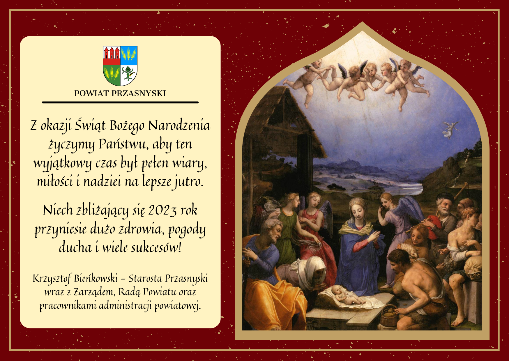 Wesołych Świąt Bożego Narodzenia od Powiatu Przasnyskiego 