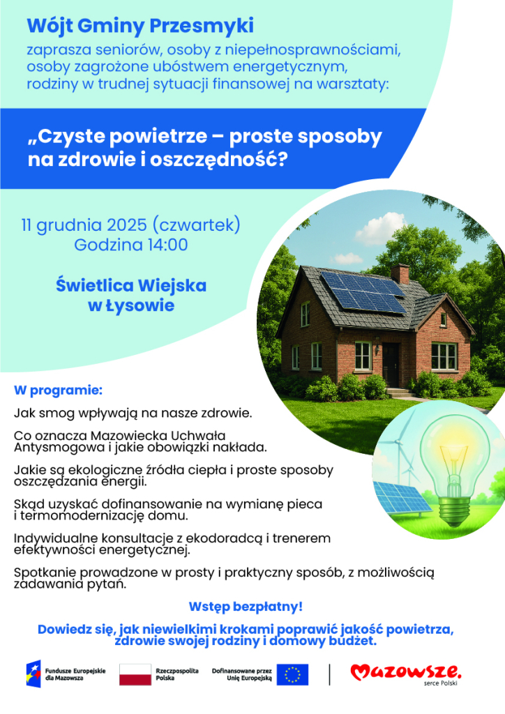 Plakat Mazowsze bez smogu