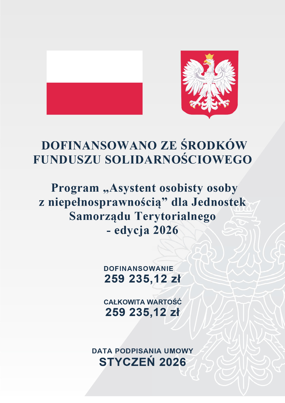 Podpisanie umowy na realizację Programu "Asystent osobisty osoby z niepełnosprawnością" edycja 2026 