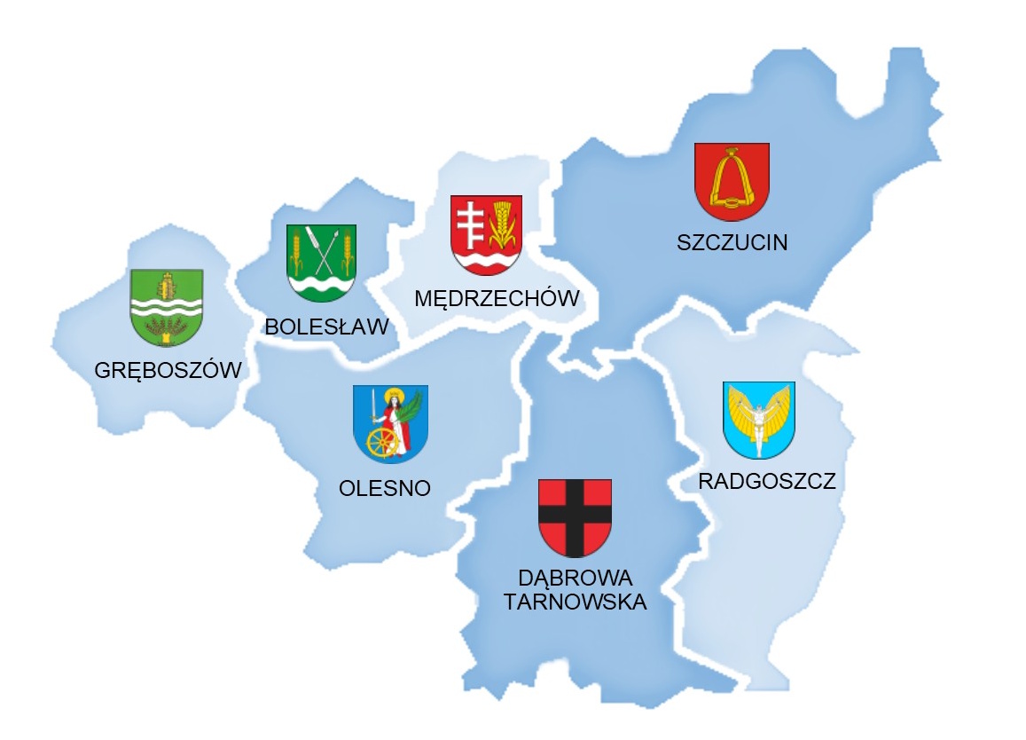 Mapa Powiatu z Herbami