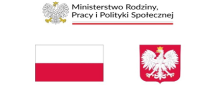 Logo Ministerstwa oraz herb i flaga Polski