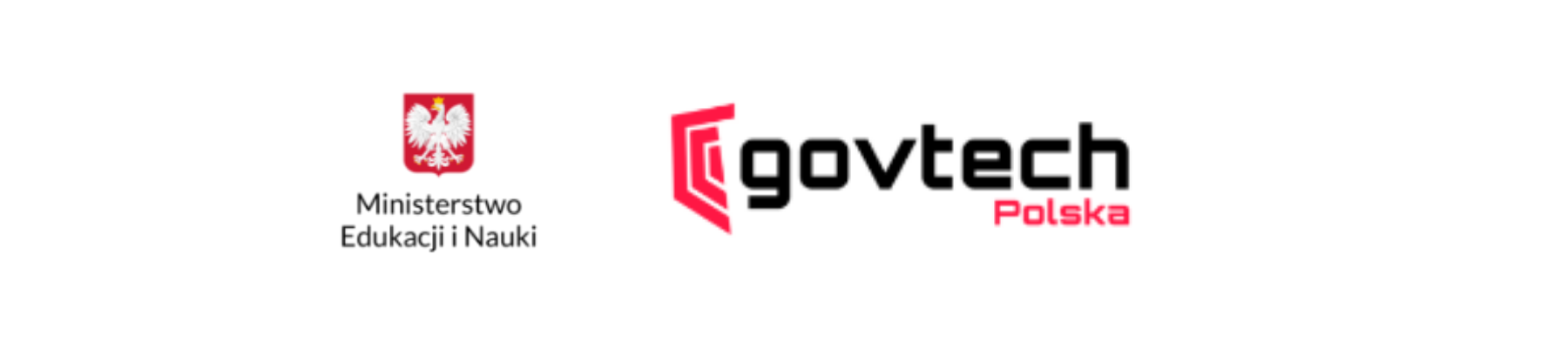 Logotypy projektu Laboratoria Przyszłości - logo Ministerstwa Edukacji i Nauki oraz Centrum Govtech Polska w formie napisów